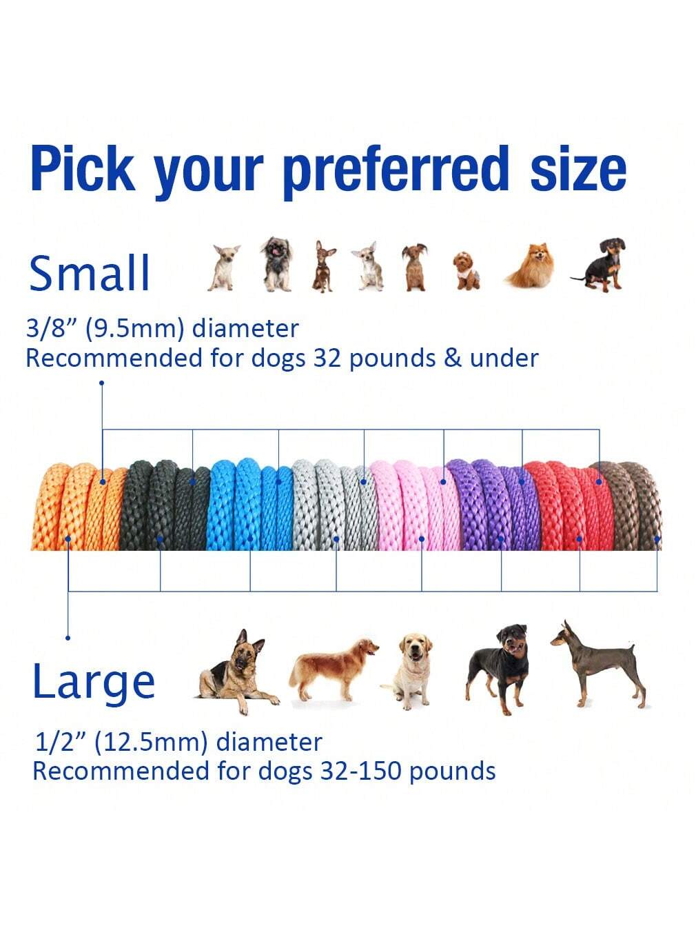 1pc Braided Rope Leash,Slip Lead Dog Leash For Small Medium And Large Dogs Walking And Training Outdoor