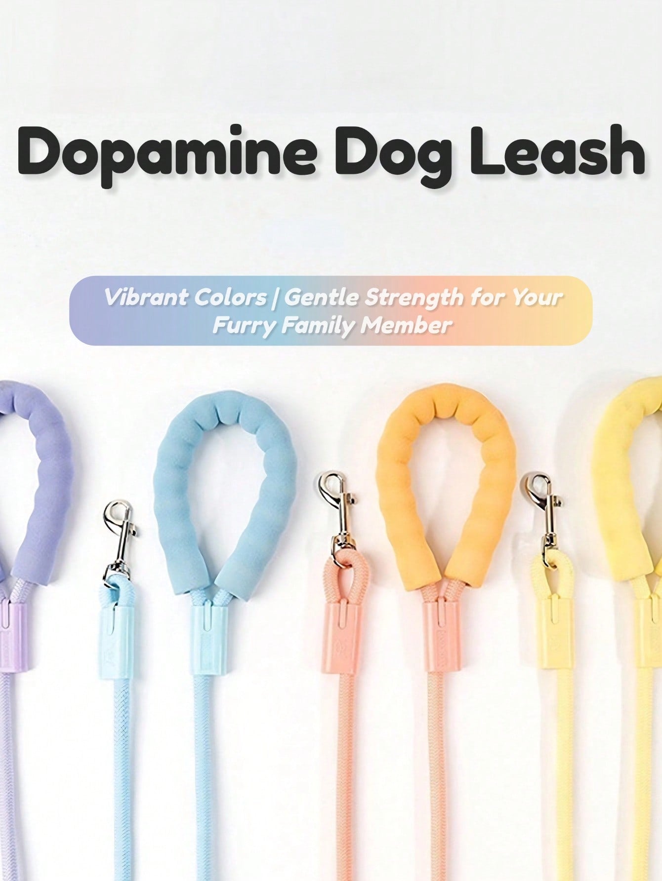 Dopamine Color Dog Leash, Explosion-Proof Colorful Nylon Round Rope For Walking Dogs Outdoor