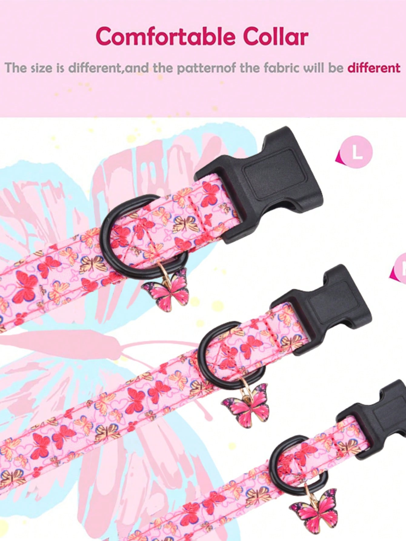 1pc Pet Collar With Animal/Dinosaur Prints And Pendants, Adjustable Twill Fabric Collar For Dogs And Cats.