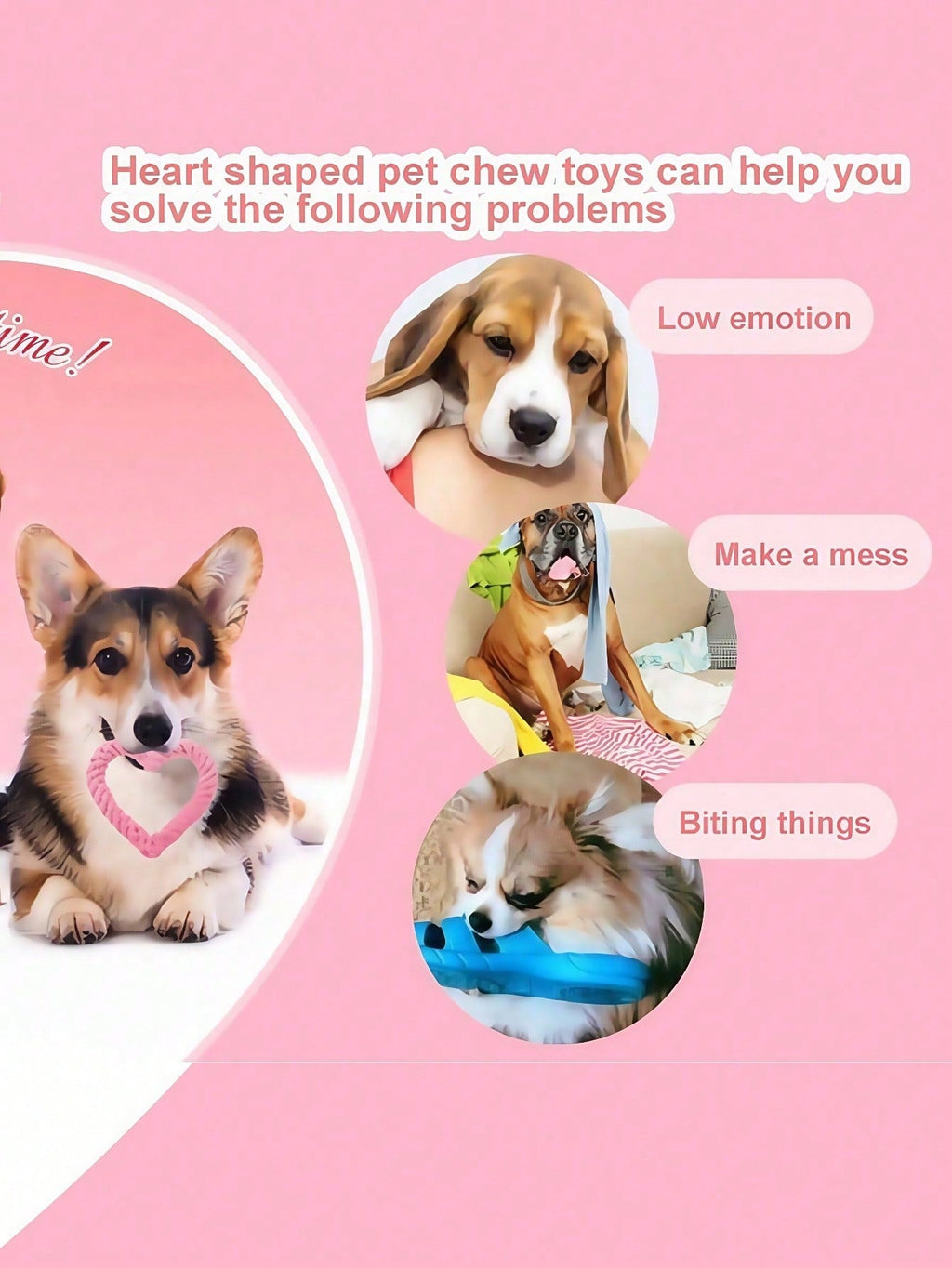 1pc Random Color Heart-Shaped Pet Chew Toy, New Pet Arrival Gift For Kitten Puppy