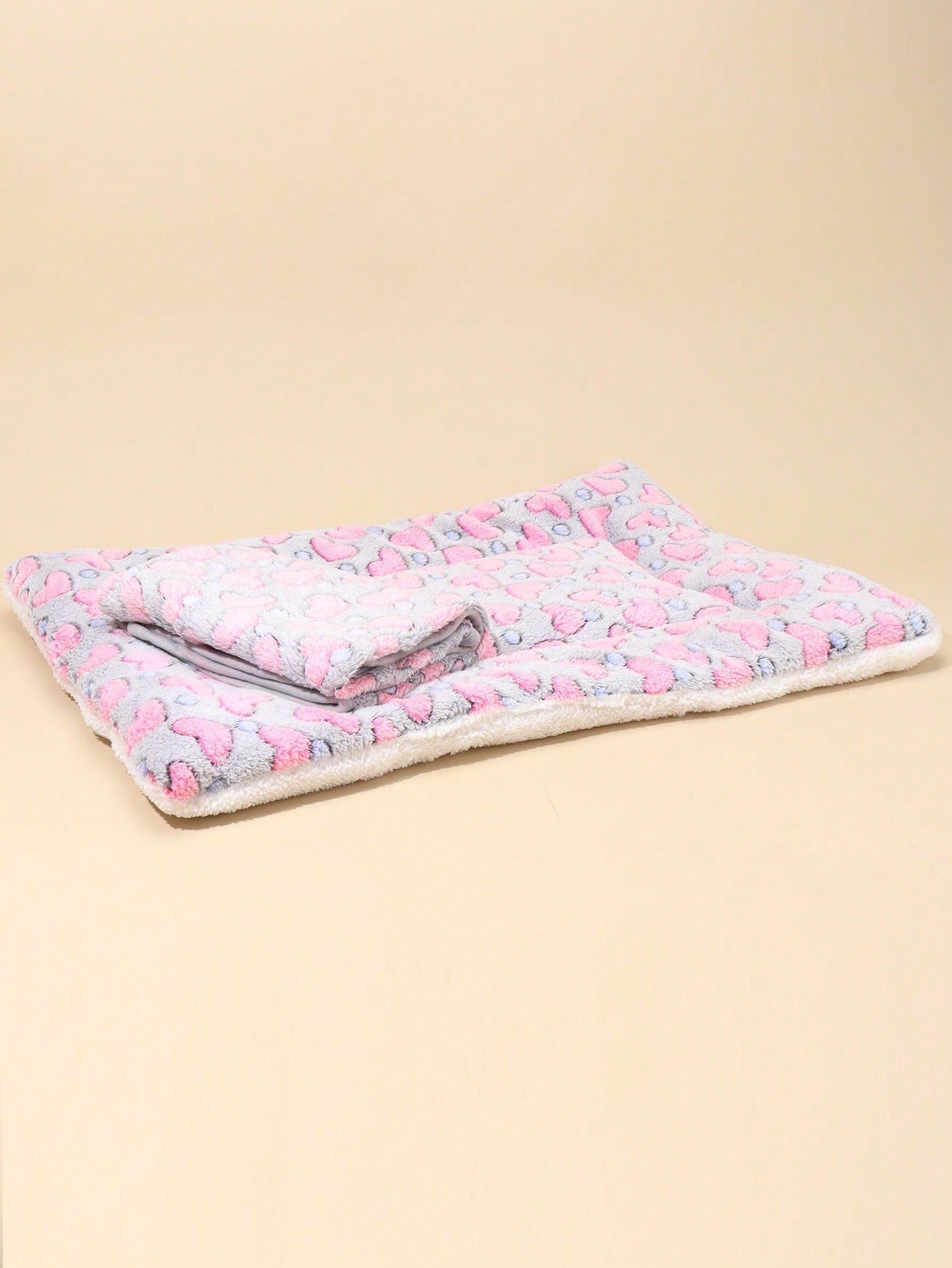 1pc Polyester Star & Heart Breathable Washable Thick Pet Bed Mat For Medium-Small Cats & Dogs, All Seasons (Teddy/Bichon Frise)