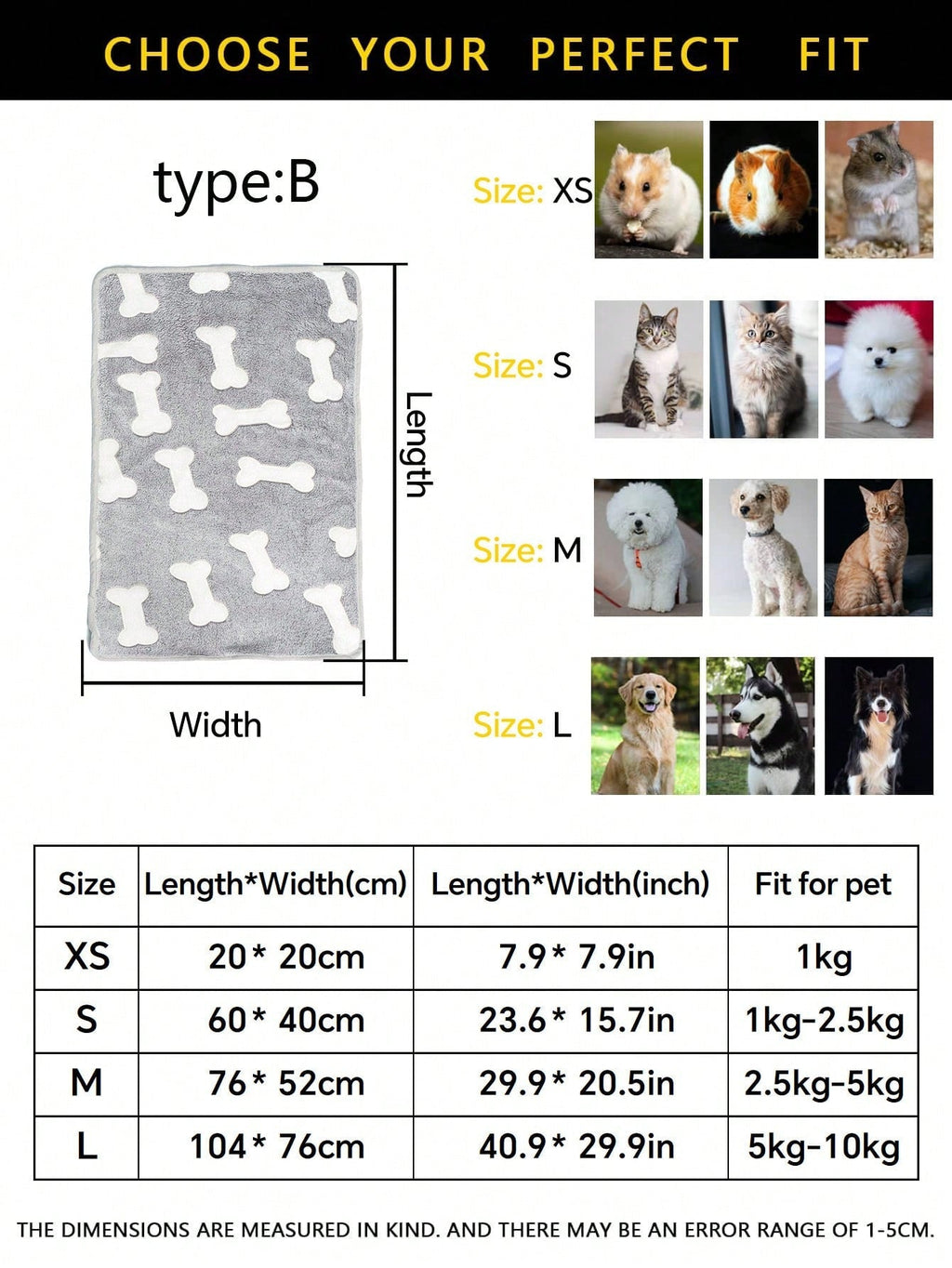 1pc Polyester Star & Heart Breathable Washable Thick Pet Bed Mat For Medium-Small Cats & Dogs, All Seasons (Teddy/Bichon Frise)
