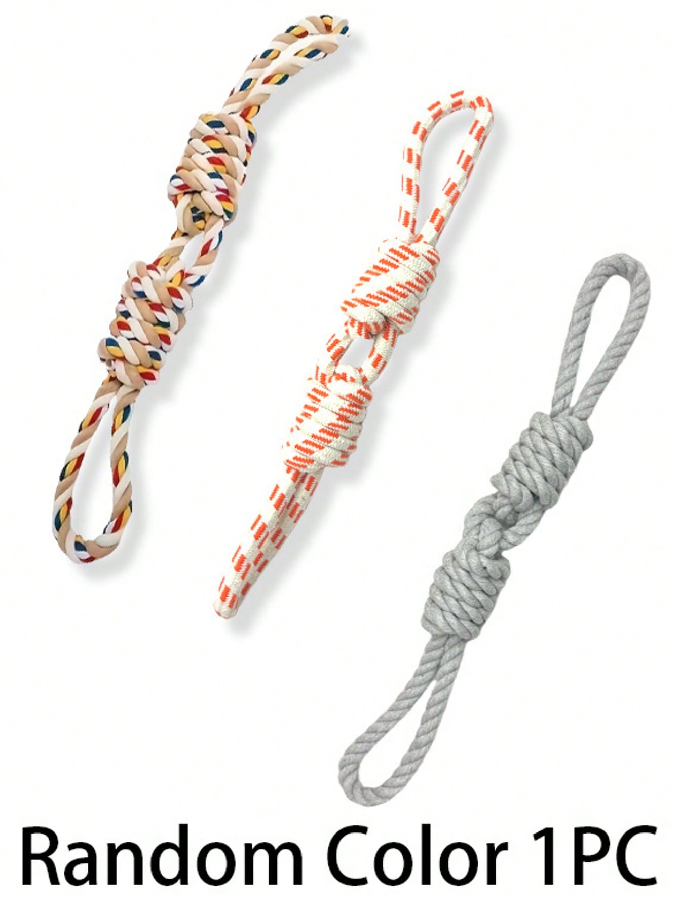 [1pc Durable Dog Toy] 1pc Durable Braided Rope Dog Toy | Interactive Chew And Tug Play, All-Breed Friendly | Random Color Design, Large Breeds, Puppy Toys