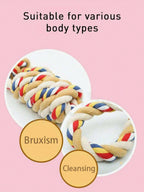[1pc Durable Dog Toy] 1pc Durable Braided Rope Dog Toy | Interactive Chew And Tug Play, All-Breed Friendly | Random Color Design, Large Breeds, Puppy Toys