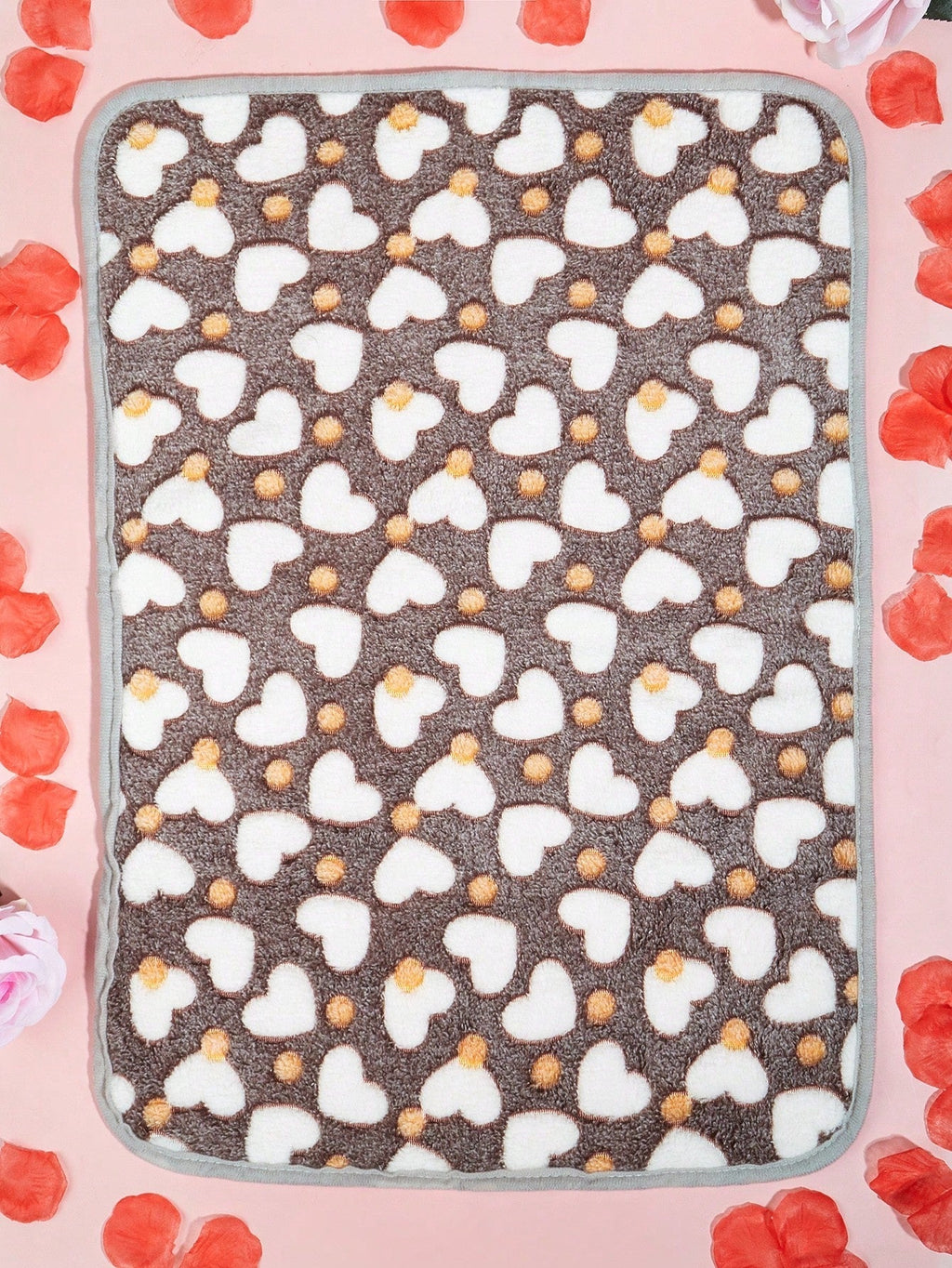 1pc Polyester Star & Heart Breathable Washable Thick Pet Bed Mat For Medium-Small Cats & Dogs, All Seasons (Teddy/Bichon Frise)