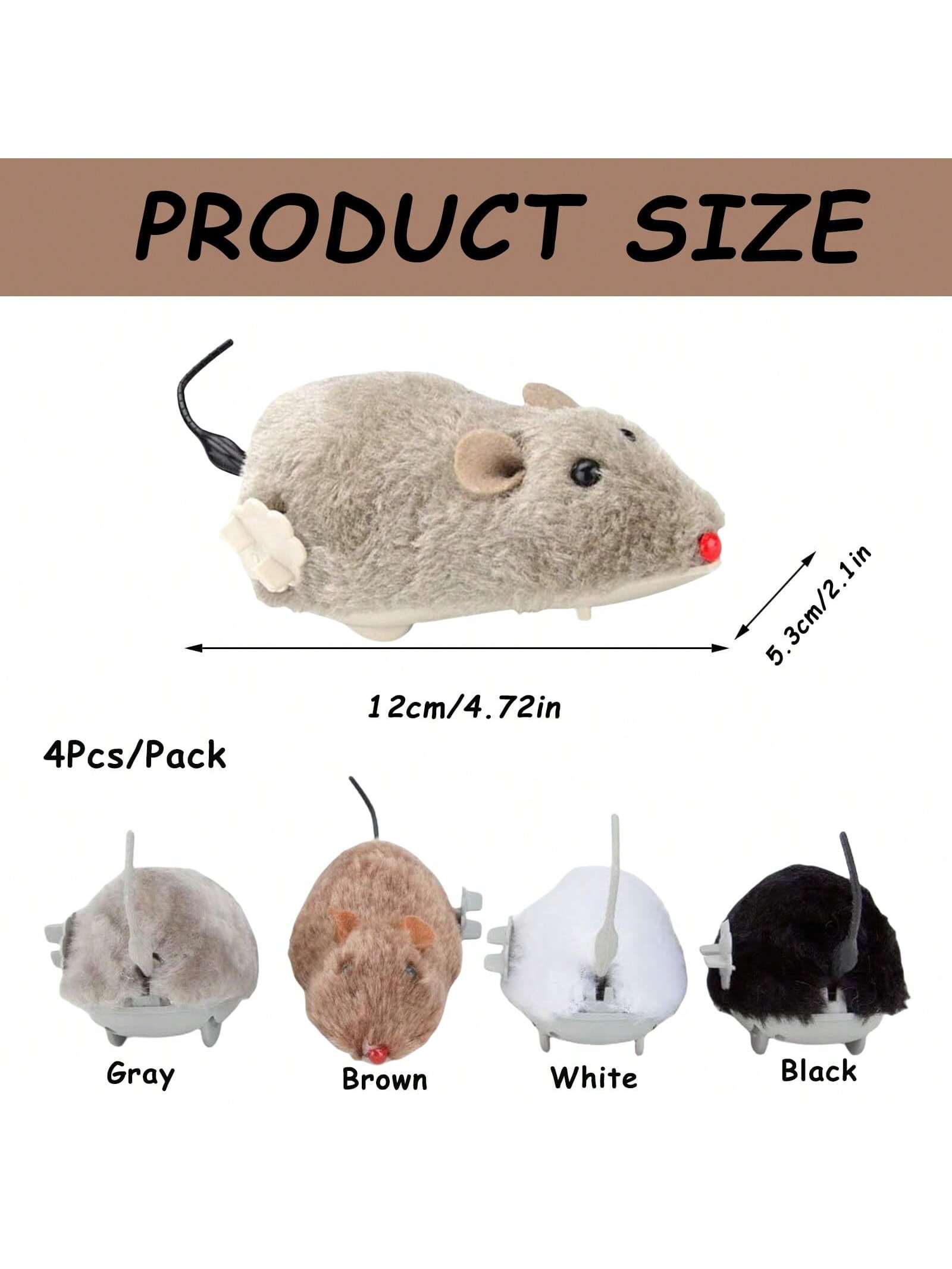 Color Random Kitten Toys Interactive Running Mouse Plush Toys Mouse Cat Toys Winding Up Racing Mouse Kitten Filling Mobile Pet Cat Outdoor Kitten Play Battery-Free Mechanical Mouse Toy Lifelike Simulation, Helps Consume Feline Energy