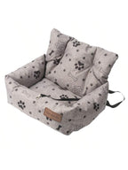 1pc Detachable Pet Car Seat Cushion, All Season Use, Pet Car Seat, Pet Bed With Safety Belt And Tether Leash, Suitable For Medium To Small Cats & Dogs