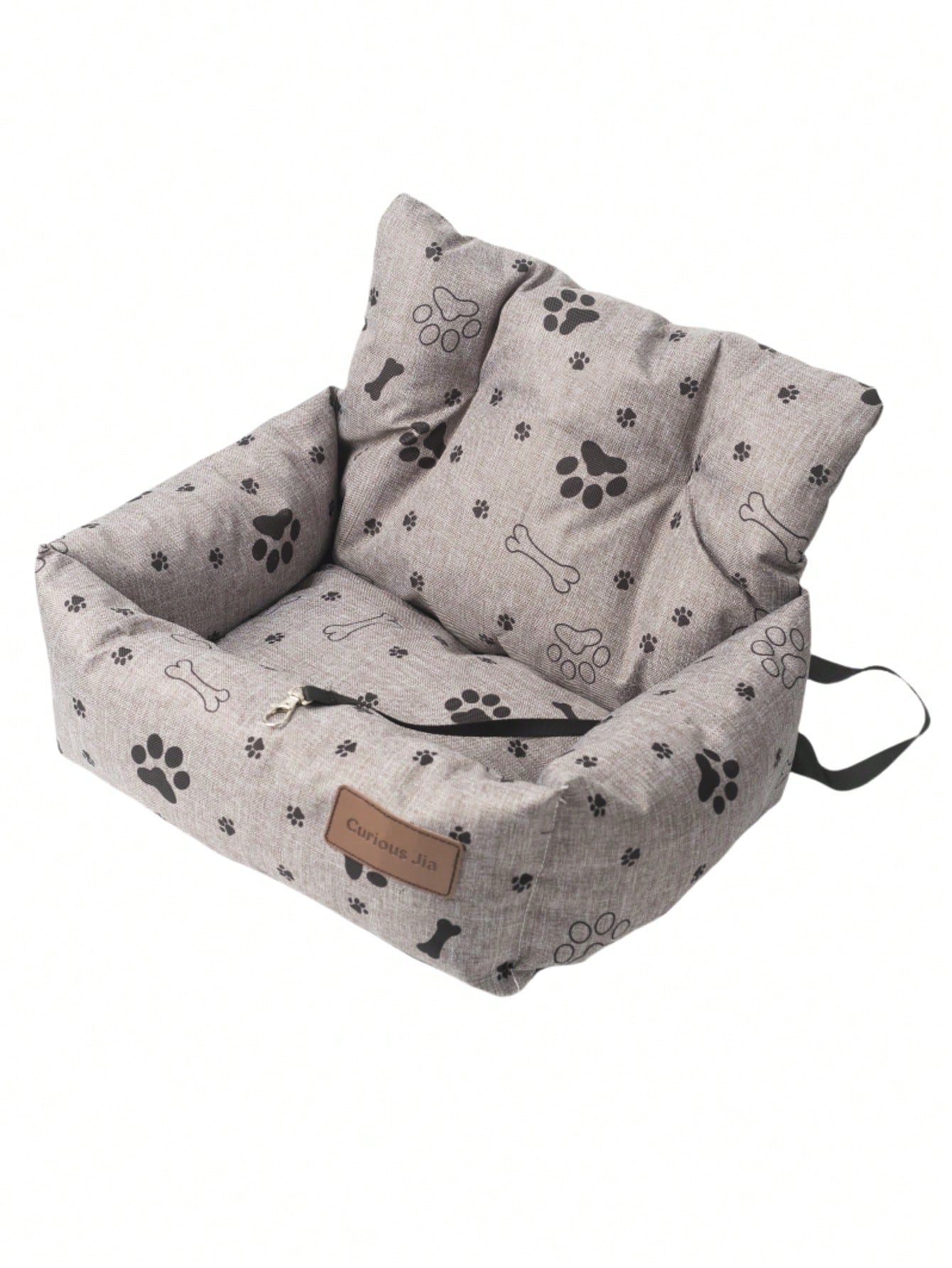 1pc Detachable Pet Car Seat Cushion, All Season Use, Pet Car Seat, Pet Bed With Safety Belt And Tether Leash, Suitable For Medium To Small Cats & Dogs