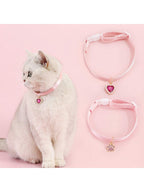 1 Adjustable Pearl Heart Cat Necklace Collar, Suitable For Small And Medium-Sized Pets
