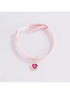 1 Adjustable Pearl Heart Cat Necklace Collar, Suitable For Small And Medium-Sized Pets
