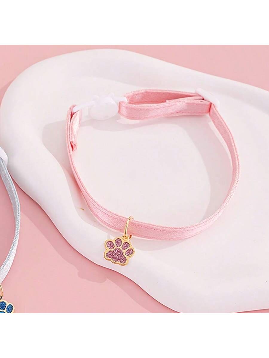 1 Adjustable Pearl Heart Cat Necklace Collar, Suitable For Small And Medium-Sized Pets