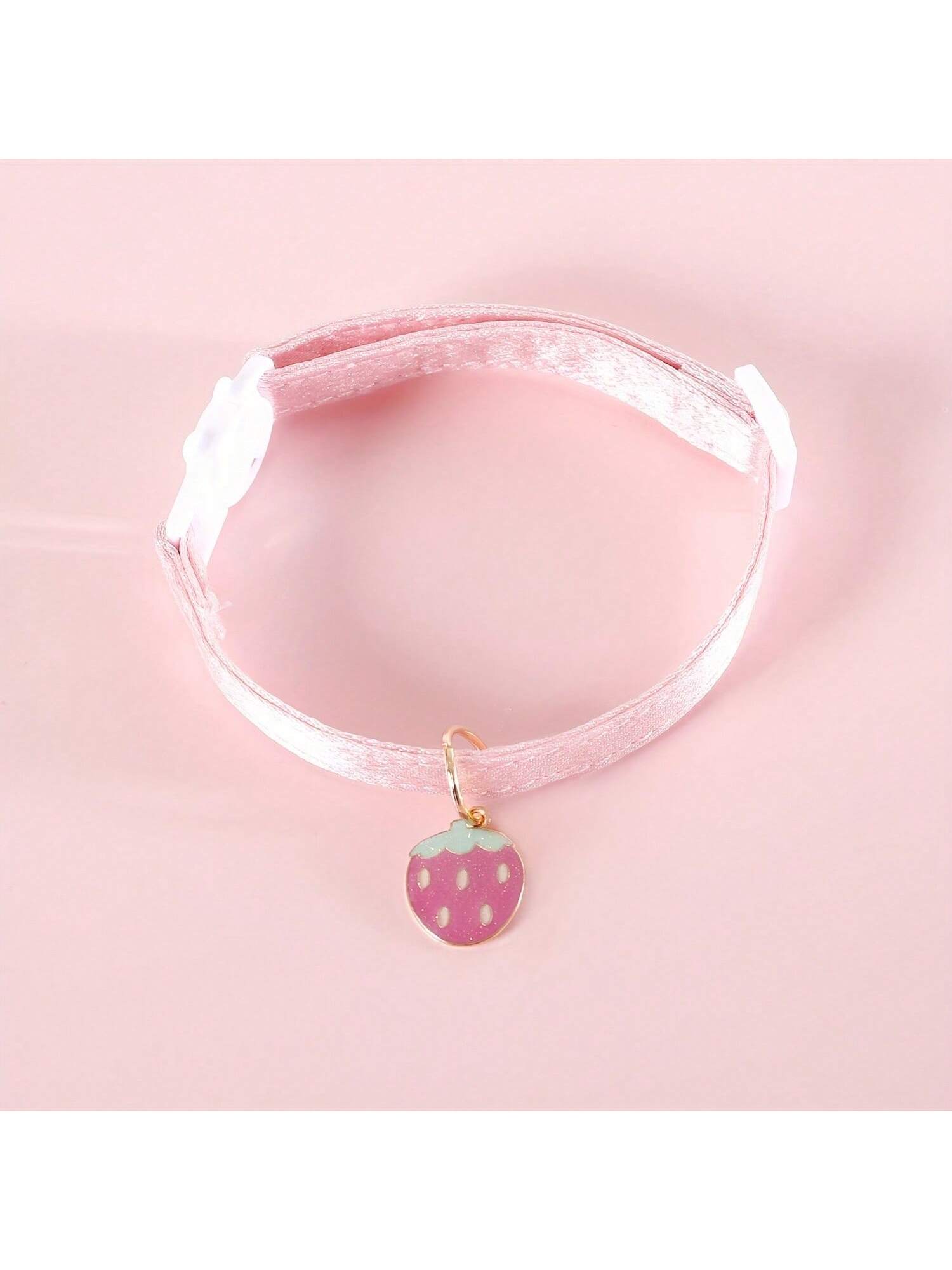 1 Adjustable Pearl Heart Cat Necklace Collar, Suitable For Small And Medium-Sized Pets