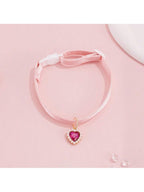 1 Adjustable Pearl Heart Cat Necklace Collar, Suitable For Small And Medium-Sized Pets