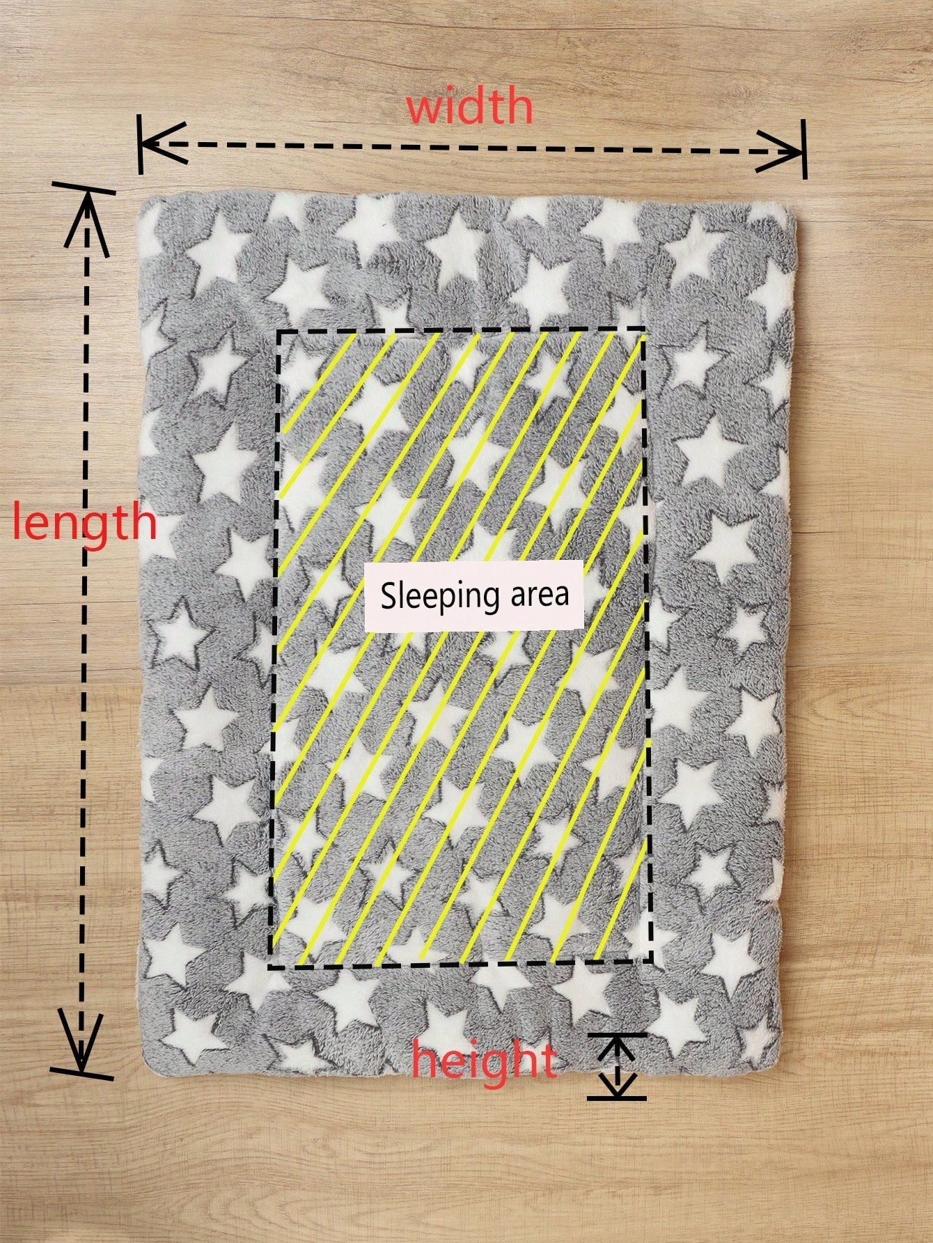 1pc Polyester Star & Heart Breathable Washable Thick Pet Bed Mat For Medium-Small Cats & Dogs, All Seasons (Teddy/Bichon Frise)