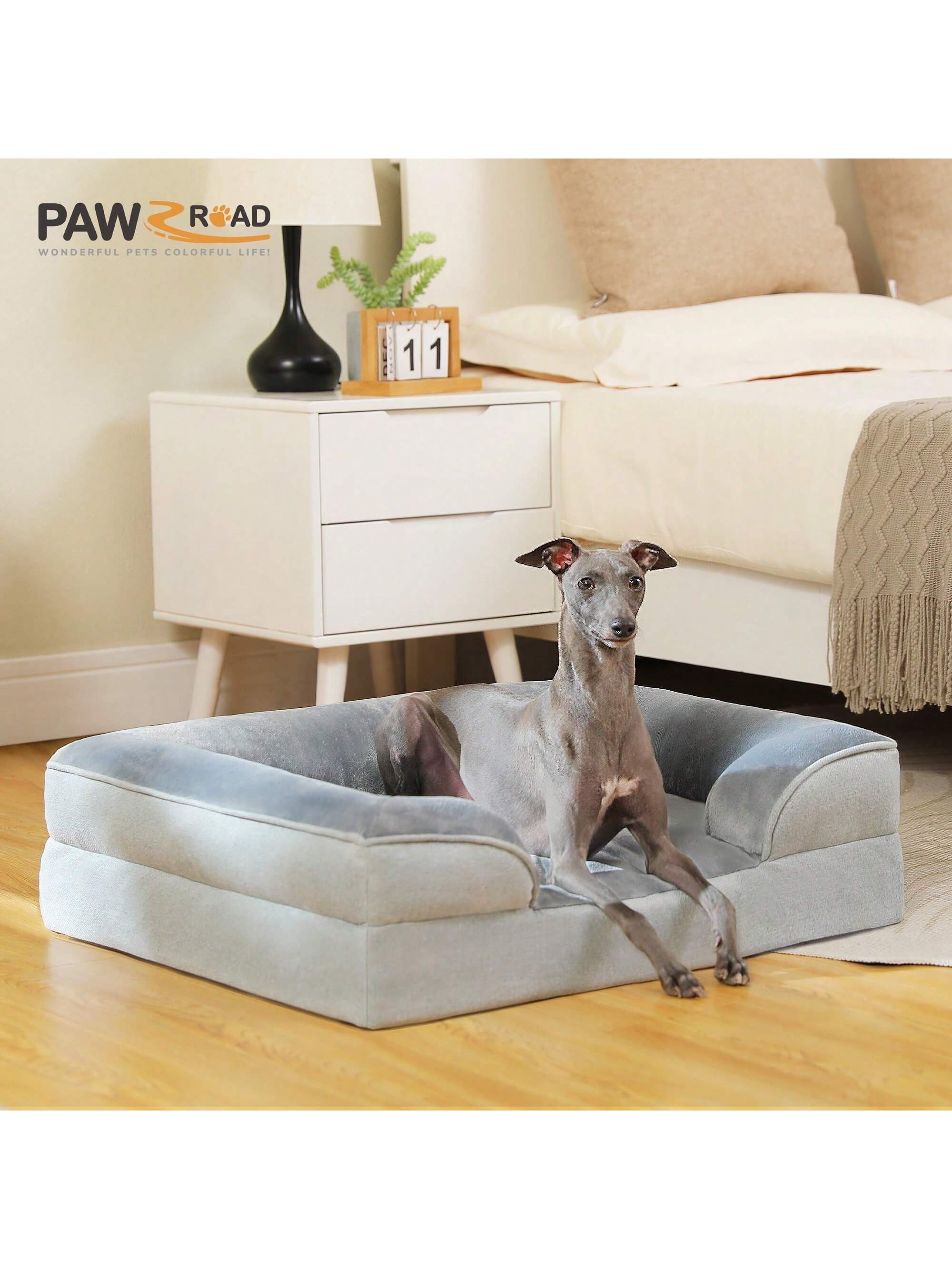 Orthopedic Dog Bed Removable Washable Cover Non-Slip Bottom Dog Sofa Bed,