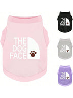 Personality Canine Attire: Soft, Lightweight Cotton Dog Clothes With 'The Dog Face' Print. Small And Medium Breeds, Everyday Wear, Comfortable And Breathable Dog Shirt