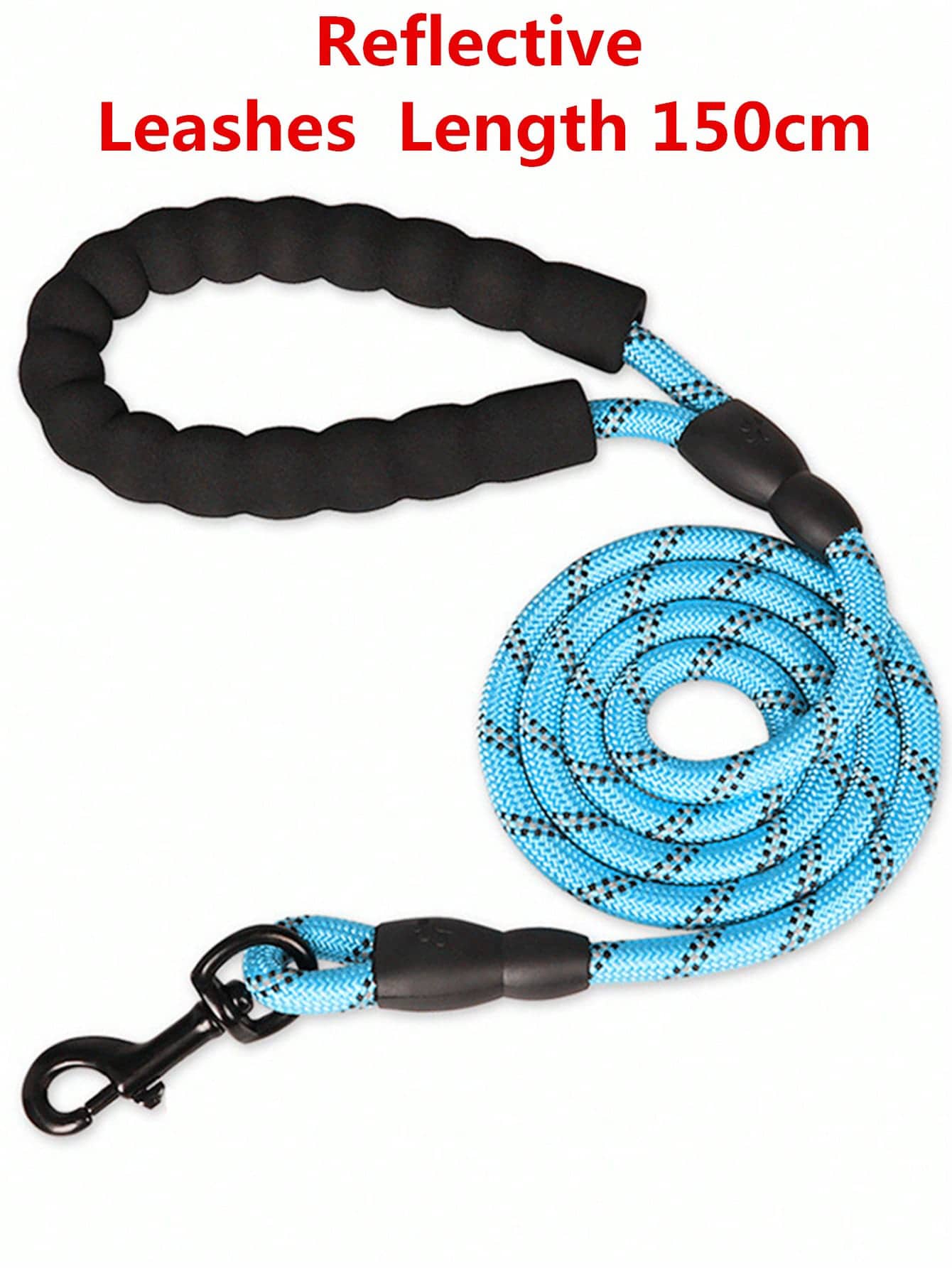Reflective Nylon Pet Leash, Durable Anti-Pulling Dog Walking Lead Rope With Foam Handle, Comfortable & Sturdy