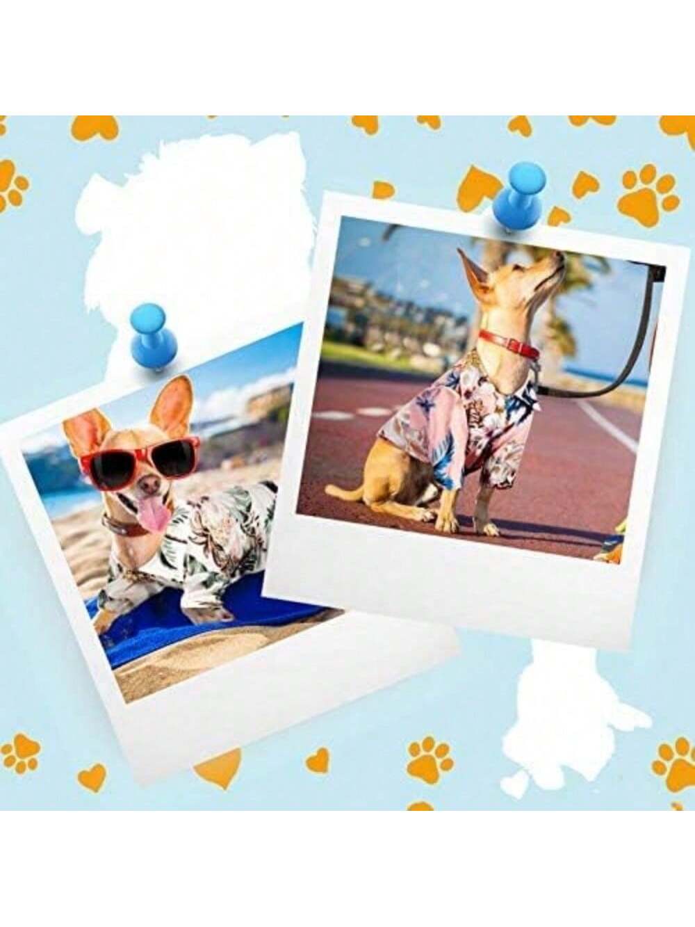 4 Pieces Pet Dog Hawaiian Costume Includes Puppy Cool T-Shirts Summer Clothes Funny Cute Hawaiian Beach Coconut Tree Print Dog Shirt Summer Camp Shirt Clothes For Medium To Large Pet