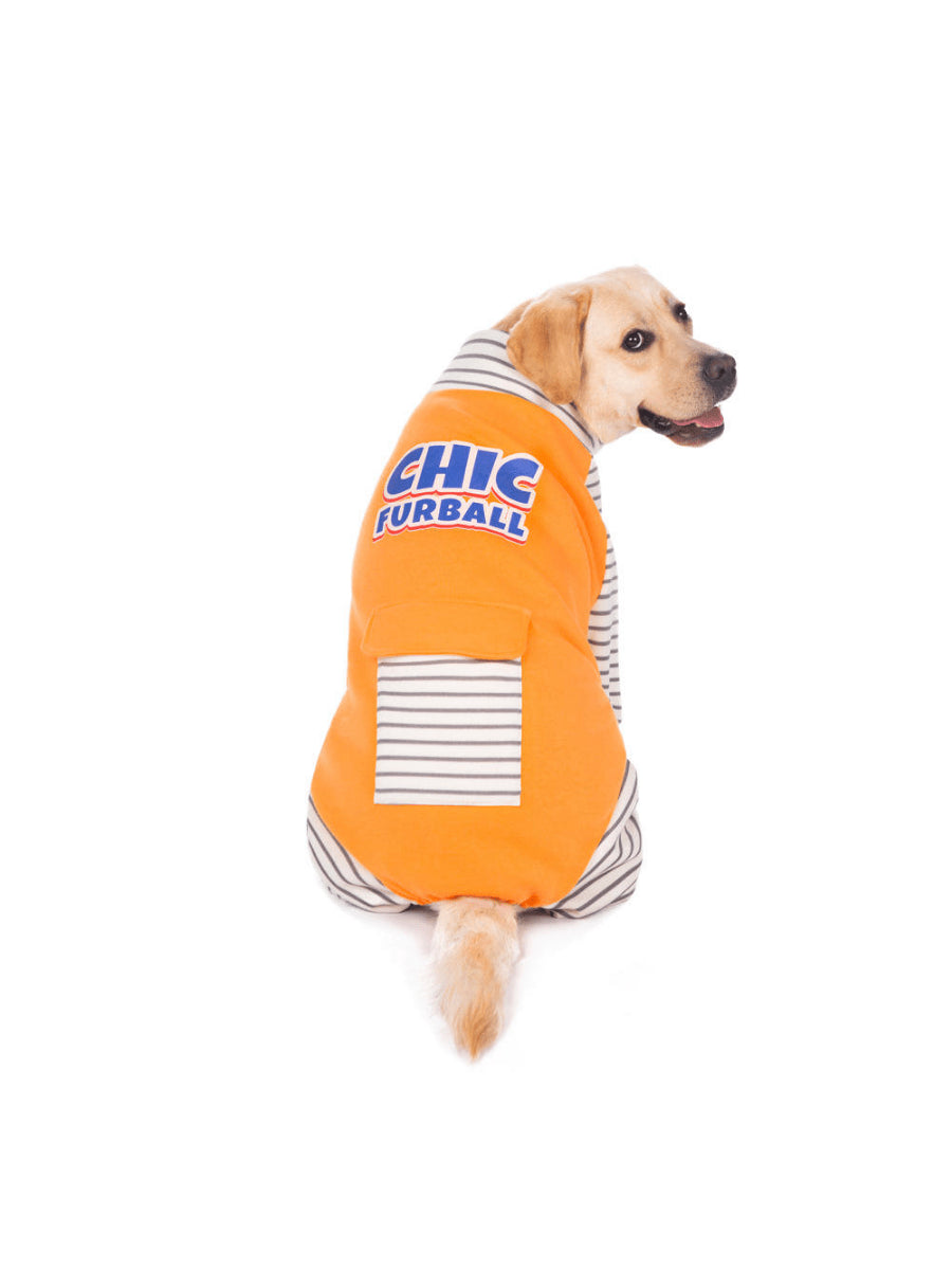 XL-8XL Large Dog Clothes Stripe Turtleneck Dog Jumpsuit Warm Plush Lined Dog Pajamas  For Medium Large Dogs Pet Pitbull