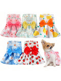 5 Pieces Dog Clothes Girl Dog Dres Floral Puppy Dres Pet Cat Princ Bowknot Clothes Cute Puppy Summer Outfits For Yorkie Female Cat Pets 5 Styles Cute Style XSmall
