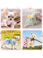 5 Pieces Dog Clothes Girl Dog Dres Floral Puppy Dres Pet Cat Princ Bowknot Clothes Cute Puppy Summer Outfits For Yorkie Female Cat Pets 5 Styles Cute Style XSmall