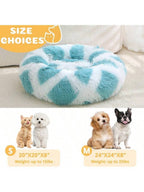 PetDonut Dog Cat Bed AntiAnxiety Calming Round Pet Bed For Small Dogs Washable Fluffy Faux Fur Donut Cushion Beds For Small Medium Pets 20 Bed