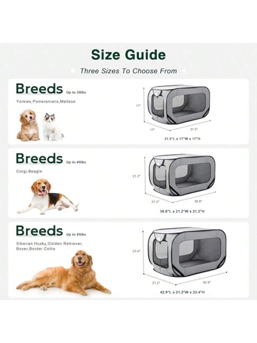 Pet Cage36in Portable Large Dog Bed Pop Up Dog Kennel Indoor Outdoor Crate For Pets Portable Car Seat Kennel Cat Bed Collection GreyYU