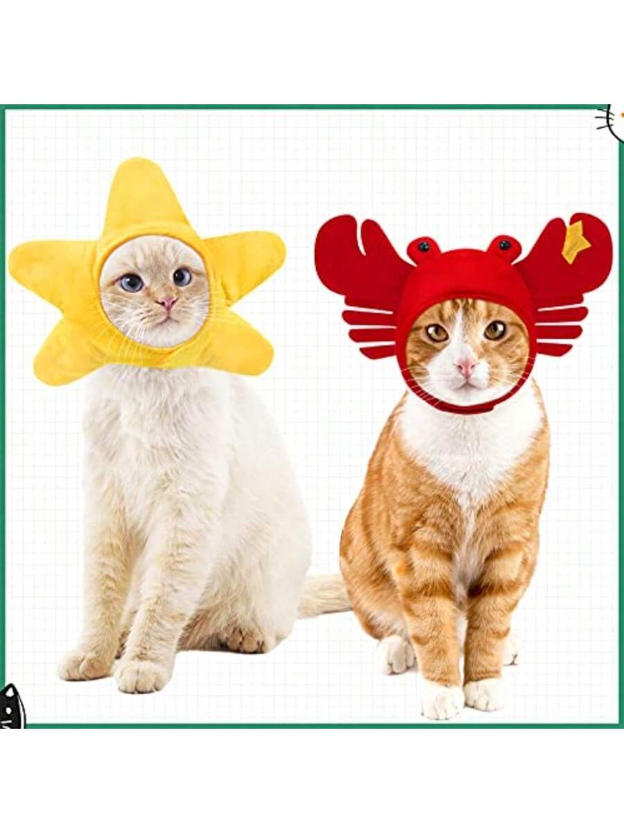 CGLLCute Pet Headwear5 Pieces Cat Hat Dog Costume Cute Bunny Rabbit Hat With Ears Headwear Lion Mane Cap Valentine New Years Day Party Accessory For Kitten Puppy Dress Up Adjustable Birthday PartyLHCG5102