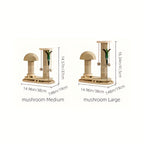 Compact Cat Tree with Sisal Scratching Post, Mushroom Hideaway, Track Balls and Small or Large Size Options