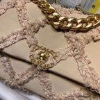 CHANEL 19 Medium Denim Flap Bag Beige