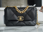 CHANEL 19BAG AS1160 Black Gold Buckle Bag Small 26CM