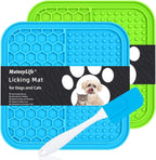 MateeyLife 2PCS Small Lick Mat for Dogs and Cats and MateeyLife Silicone Cat & Dog Food Mat for Floors Waterproof