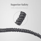 Double Dog Leash with Two Extra Traffic Handles, 360 Swivel No Tangle Dual Dog Walking Leash, Comfortable Shock Absorbing Reflective Bungee for Two Dogs (18~120 lbs, Black)