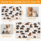 Dog Bowl Mat,Dog Dachshund Pet Feeding Mat for Floors Waterproof,Grey Paws Absorbent Dogs Placemat for Food and Water Quick Dry Pet Cat Feeding Mats with Non Slip Bottom 16" x 24"