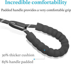 Double Dog Leash with Two Extra Traffic Handles, 360 Swivel No Tangle Dual Dog Walking Leash, Comfortable Shock Absorbing Reflective Bungee for Two Dogs (18~120 lbs, Black)