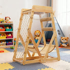 Cat Tree Triangle Cat Tower with Sisal Scratching Posts, Soft Hammock Bed & Hanging Feather Toys – Bamboo Stable Cat Climbing Tower for Indoor Cats, Kittens & Small Cats, Space-Saving Design