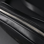 Gucci Black Leather Embossed Logo Belt Bag