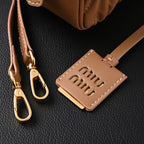 Miu Miu Matelassé Leather Top Handle Bag – Caramel Brown