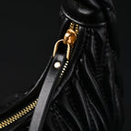 Miu Miu Matelassé Leather Hobo Bag – Black with Gold Hardware