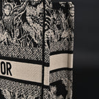 Dior Book Tote Bag – Black Toile de Jouy Embroidery