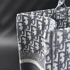 Christian Dior Large Book Tote – Grey Oblique Embroidery
