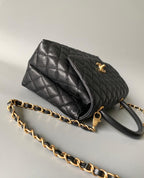 Chanel medium flap Bag black With Coco Handle