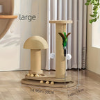 Compact Cat Tree with Sisal Scratching Post, Mushroom Hideaway, Track Balls and Small or Large Size Options